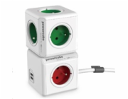 Allocacoc 2402RD/FREUPC power extension 1.5 m 4 AC outlet(s) Indoor Red  White