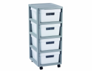 CURVER INFINITY BOOKCASE ON WHEELS 4x11L GREY/WHITE