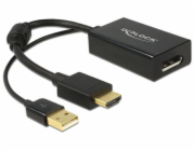 Delock adaptér HDMI-A samec > Displayport 1.2 samice černá
