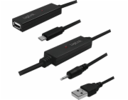 USB kabel LogiLink Active opakovací kabel USB 2.0, zásuvka USB-C do USB A, 40m