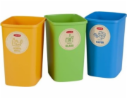 CURVER ECO Friendly 3 x 25 l Set košů na tříděný odpad, modrá, zelená, žlutá 02174-999