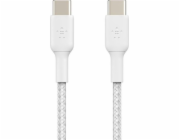 Belkin USB-C na USB-C kabel, 1m, bílý - odolný