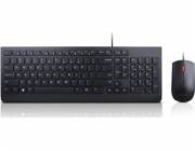 LENOVO klávesnice Essential Wired USB Keyboard + Mouse Set - USB, US EURO, černá