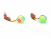 Beeztees Hračka pro kočky barevný míček s ocáskem 4,5cm