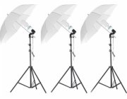 Massa Studio Lampa 3x Sada osvětlení 125W = 1800 W + stativ + deštník / typ: 1