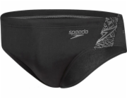 Speedo pánské plavky Boom Splice 7cm Brief black/oxid grey velikost S (810854B443)