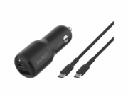 Belkin BOOST Charge 42W Dual Car Charger PD/PPS Tech. CCB005btBK