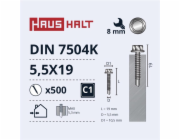 Samořezné šrouby Haushalt, DIN 7504K, 5,5 x 19 mm, 500 ks.