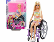 Panenka Barbie Mattel Panenka Barbie Fashonistas na invalidním vozíku Kostkovaný obleček HJT13