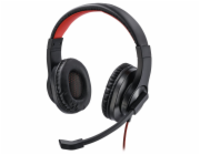 HAMA headset PC stereo HS-USB400/ drátová sluchátka + mikrofon/ USB/ citlivost 100 dB/mW/ černý