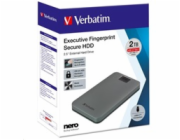 VERBATIM externí HDD 2.5" 2TB, Executive Fingerprint Secure, USB 3.2 Gen 1 / USB-C, šedá