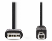 Nedis CCGL60101BK30 USB na USB-B, USB 2.0, zástrčka USB, zástrčka USB-B, 3m, černý NEDIS kabel USB 2.0/ zástrčka USB-A - zástrčka USB-B/ k tiskárně apod./ černý/ bulk/ 3m
