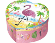 Pulio Hrací skříňka ve tvaru srdce Pecoware - Flamingo