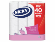 Papír toaletní 3 vrstvý Nicky Great Value 40 ks