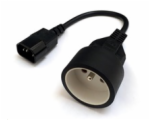 Prodlužovací kabel s 1 zásuvkou pro připojení do UPS, 30cm (redukce IEC320 C14 na CEE 7/5)