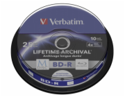 1x10 Verbatim M-Disc BD-R BluRay 25GB 4x Speed Cakebox printable