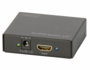 Digitus 4K HDMI Rozbočovač 1x2,, podporuje audio, DSD audio, HD Audio,  černý
