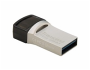 TRANSCEND Flash Disk 64GB JetFlash®890S OTG, USB 3.1 Type-C/A (R:90/W:30 MB/s) stříbrná TS64GJF890S