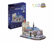 CubicFun - Puzzle 3D Notre Dame de Paris s LED světlem - 144 dílků