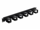 19" vyvazovací panel 1U 6x háček 70x27mm šedý kov