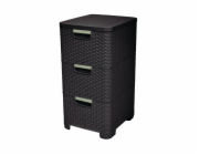 Curver Style 3x14L se šuplíky tmavě hnědý 206313