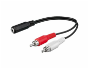 PremiumCord Kabel Jack 3,5mm-2xCINCH F/M 20cm