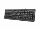 KLÁVESNICE NATEC TROUT SLIM USB, US LAYOUT, ČERNÁ
