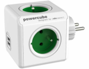 Zásuvka PowerCube ORIGINAL USB, Green, 4 rozbočka, 2x USB