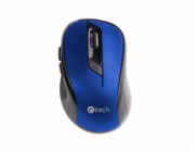 C-Tech WLM-02B myš, černo-modrá, bezdrátová, 1600DPI, 6 tlačítek, USB nano receiver