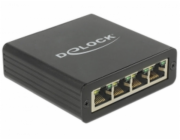 DeLOCK USB 3.2 Gen 1 adaptér, USB-A zástrčka > 4x RJ-45 zásuvka