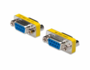 Digitus sériový adaptér Gender Changer, D-Sub9, metal housing, F/F, with Hex screws + nut