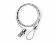 NEDIS univerzální zámek notebooku/ číselný/ kov/ stříbrný/ 1,8m