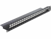 Delock Keystone Patch Panel - Propojovací panel - černá - 1U - 19" - 24 porty