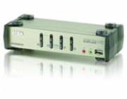 ATEN přepínač 4-port KVMP USB+PS/2, usb hub, audio, OSD, 1.2m kabely