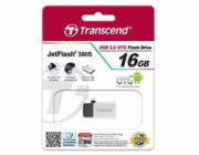Transcend JetFlash Mobile 380 - Jednotka USB flash - 16 GB - USB 2.0 - stříbrná
