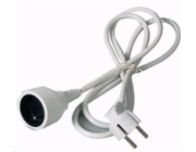 PREMIUMCORD Prodlužovací přívod 230V 2m, 1 zásuvka (M/F) bílá