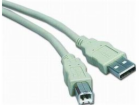 Kabel USB 2.0, A-B, 1m, bílý/šedý