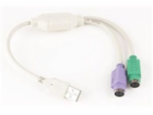 GEMBIRD Redukce USB / 2x PS/2 30cm (M/2xF, aktivní)