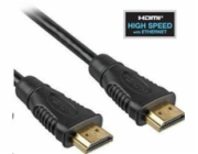 Kabel propojovací HDMI 1.4 s Ethernetem HDMI (M) - HDMI (M),  zlacené konektory, 1,5m