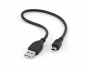 Kábel CABLEXPERT USB A-MINI 5PM 2.0 30cm HQ, pozlátené kontakty