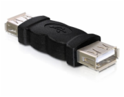 Delock USB Adapter, USB A černý samice/samice (spojka)