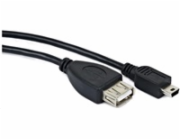 GEMBIRD Kabel USB 2.0 A-Mini B OTG 15cm (F/M, pro tablety a smartphone)