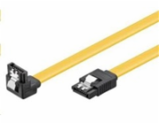 PREMIUMCORD 0,3m SATA 3.0 datový kabel 1.5GBs / 3GBs / 6GBs, kov.západka, 90°