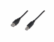 Digitus Připojovací kabel USB 2.0, typ A - B M / M, 1,0 m, černý