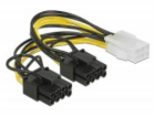 Delock PCI Express napájecí kabel 6 pin samice > 2 x 8 pi...