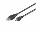 PREMIUMCORD Kabel USB 2.0 A-Mini B (5pin) propojovací 0,2m