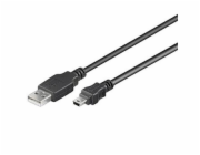 PREMIUMCORD Kabel USB 2.0 A-Mini B (5pin) propojovací 0,2m