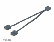 AKASA rozbočovač pro RGB LED 1x female/2x male, černý