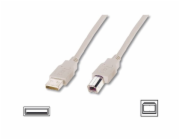 Digitus Připojovací kabel USB 2.0, typ A - B M / M, 1,0 m,šedý