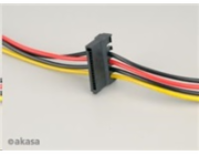AKASA kabel  SATA redukce napájení ze 4pin Molex konektoru na 2x SATA, 30cm